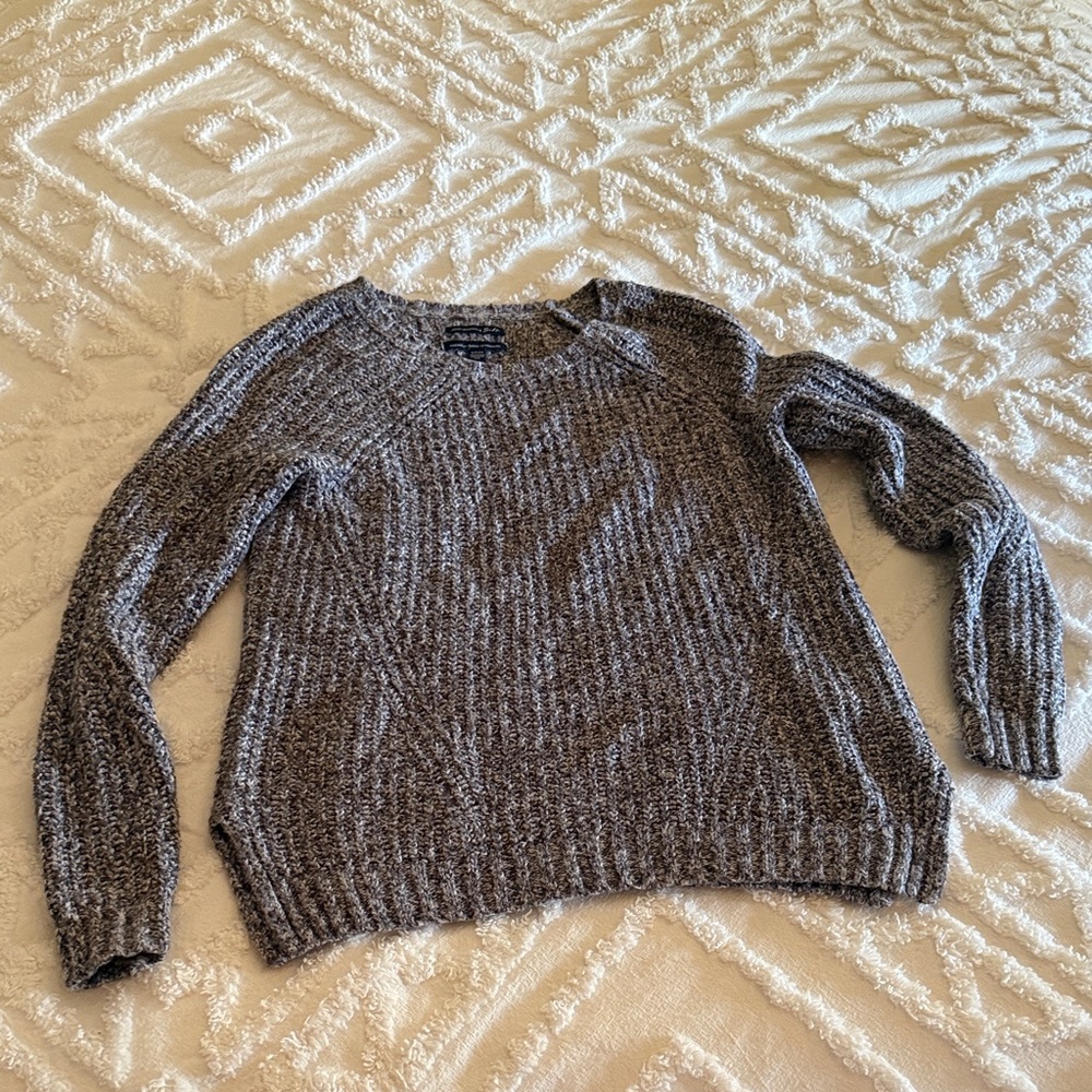 American Eagle Outfitters Charcoal/Blue Crew Neck Sweater Size Small